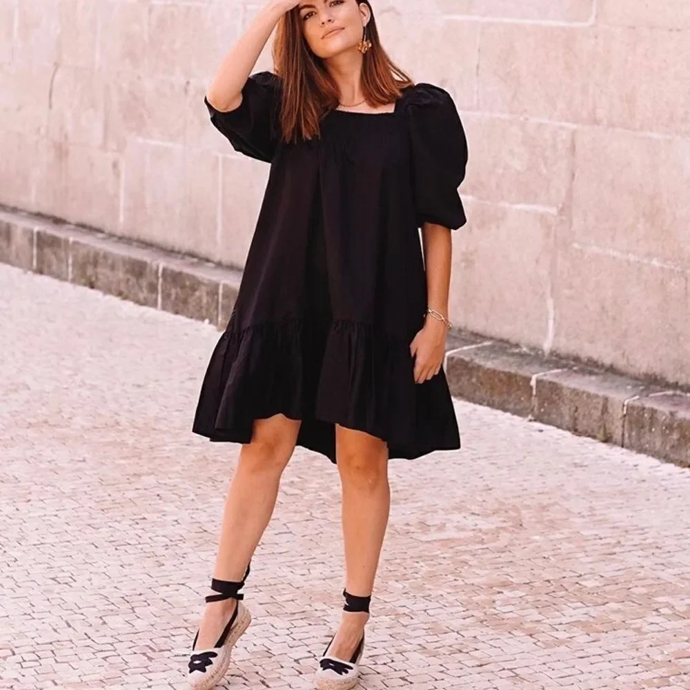 Puff Sleeve H&M dress bloggers fav black - Picture 3 of 10